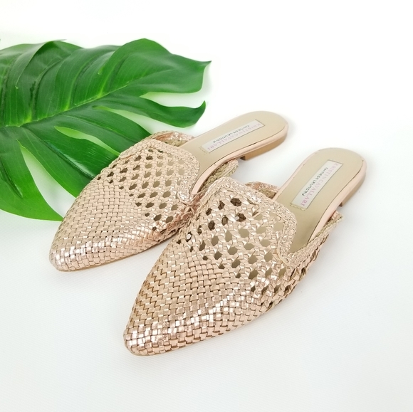 Chinese Laundry Shoes - Kristin Cavallari Rose Gold Braided Leather Mules